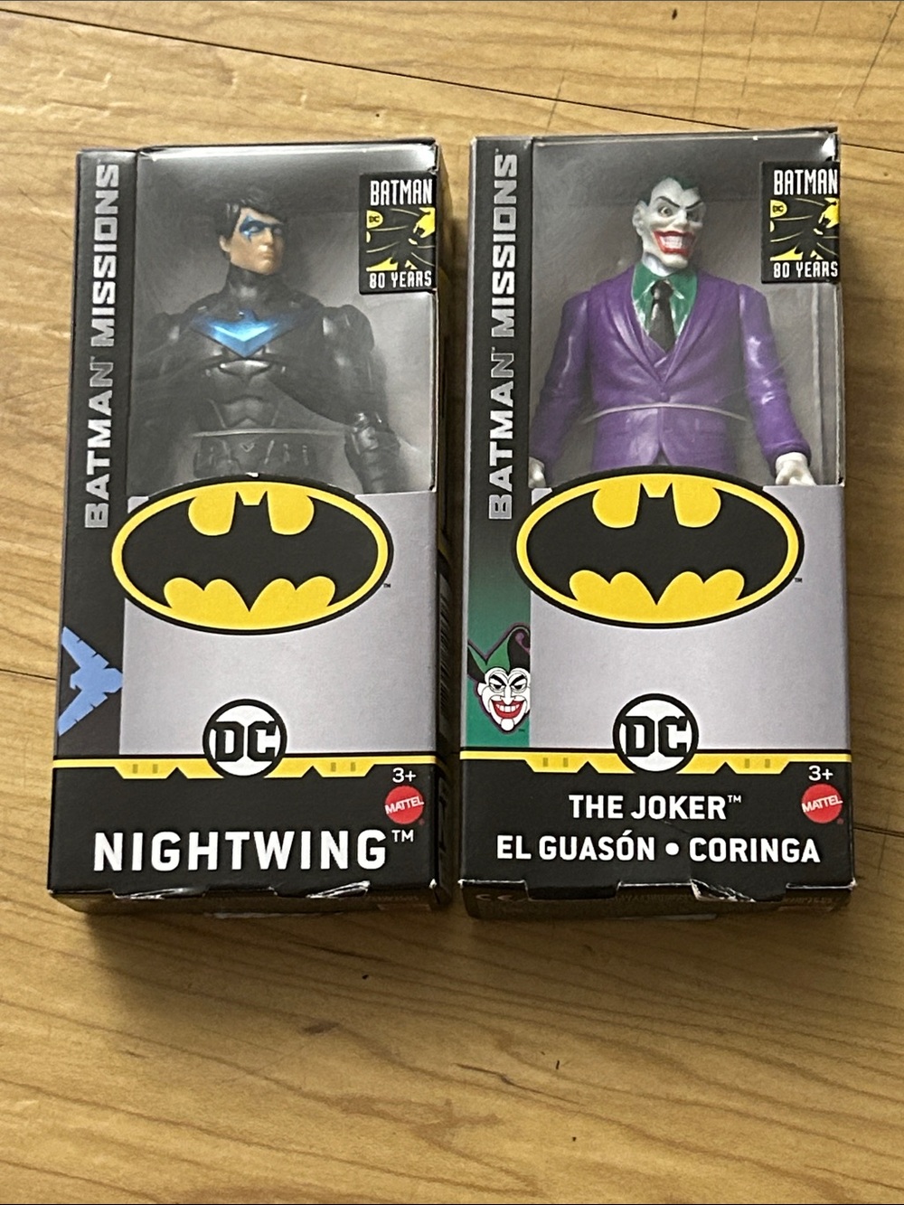 DC Comica Batman Missions The Joker and Nightwing figures. New
